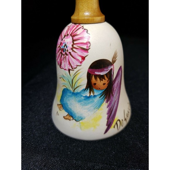 Ted DeGrazia Indian Angel Girl Pottery Bell Southwest Native Culture 70s Signed - Picture 8 of 9